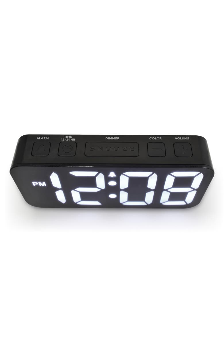 Westclox Red/Green/Blue Display Alarm Clock, Alternate, color, Black