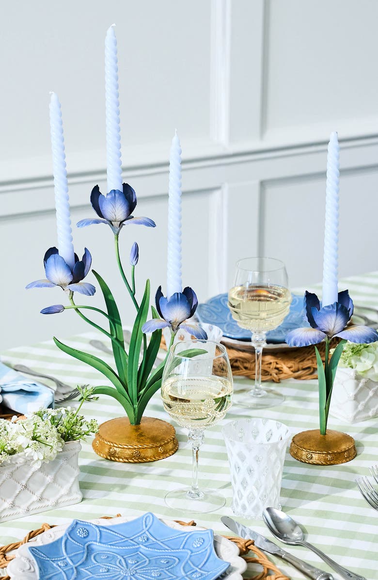 Juliska Meadow Walk Iris Candleholder, Alternate, color, Chambray