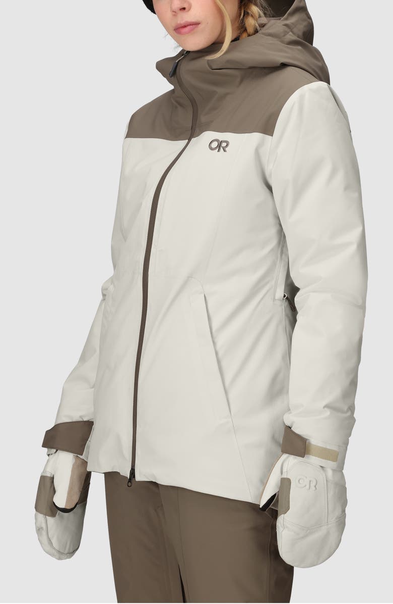 Outdoor Research Snowcrew Waterproof Hooded Ski Jacket, Alternate, color, Oyster/ Sable