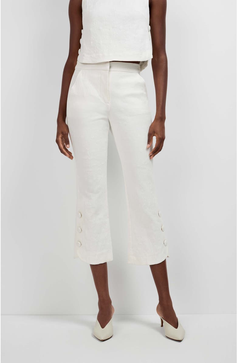 Trina Turk Tortona Button Hem Pants, Alternate, color, Whitewash