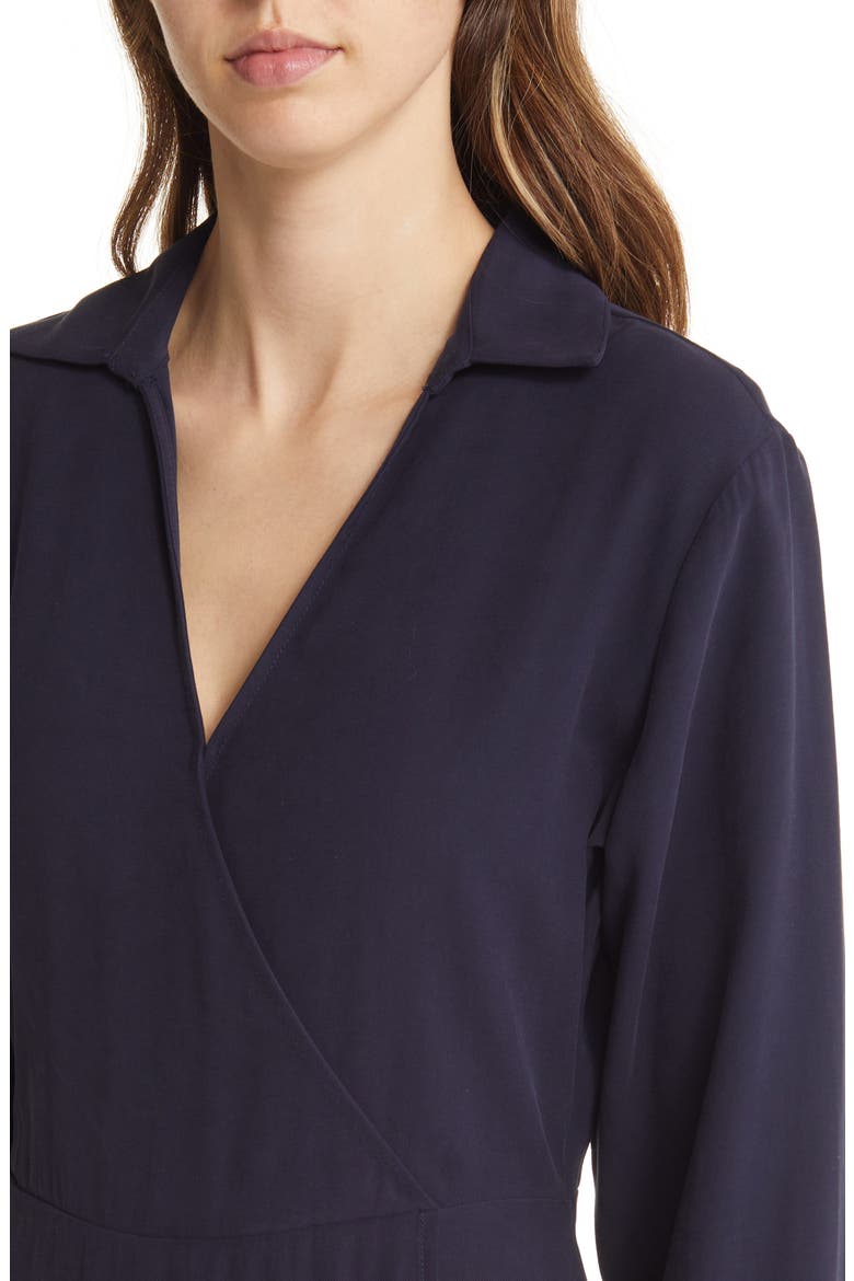 Long Sleeve A-Line Dress, Alternate, color, NAVY NIGHT