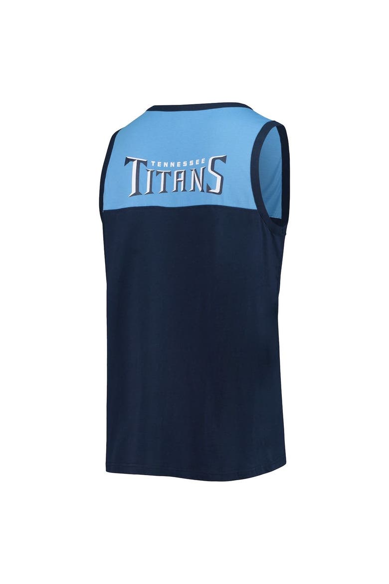 Men's Starter Navy/Blue Tennessee Titans Team Touchdown Fashion Tank Top, Alternate, color, Navy