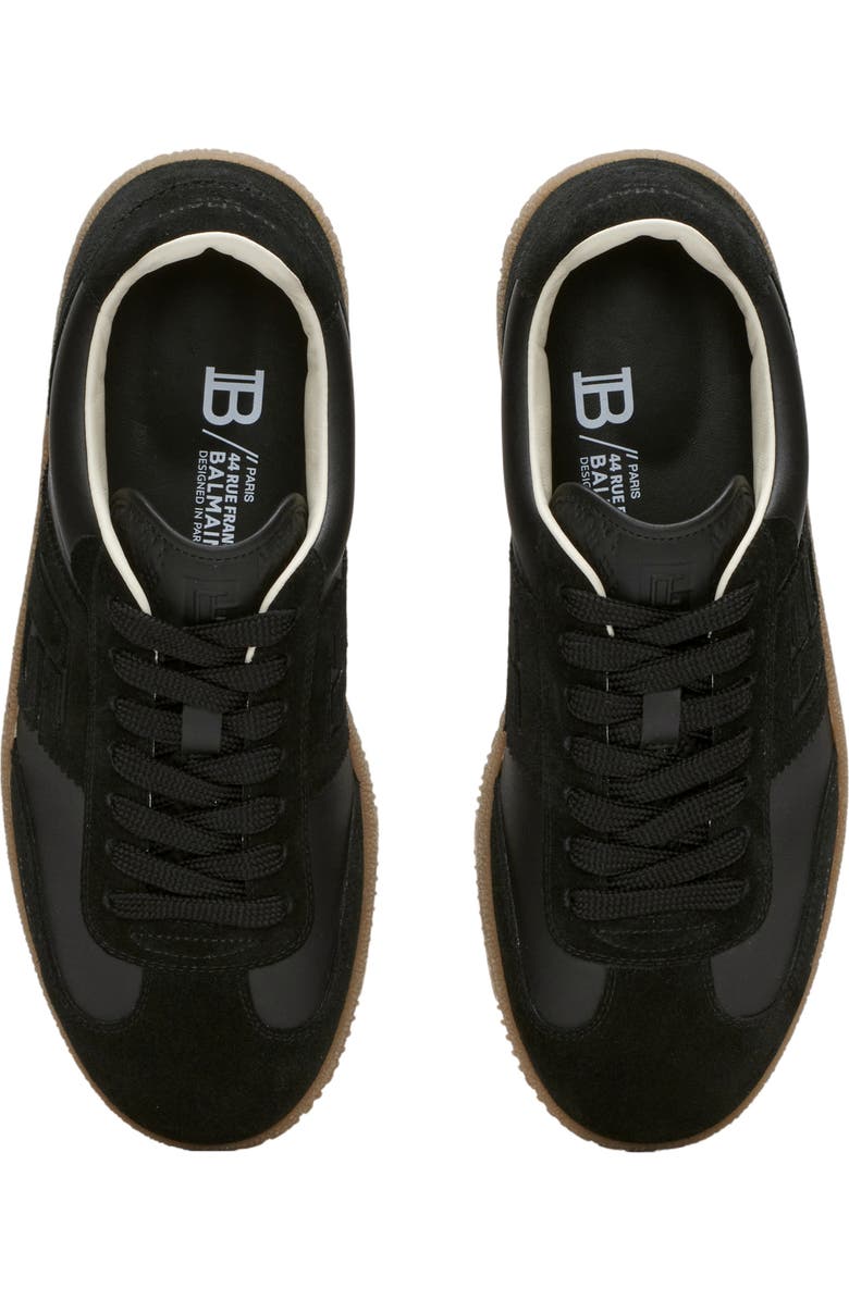 Balmain Swan trainers in smooth leather and suede, Alternate, color, Black
