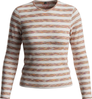 24/7 Girl Striped Long Sleeve Self-Binding V-Neck Tee