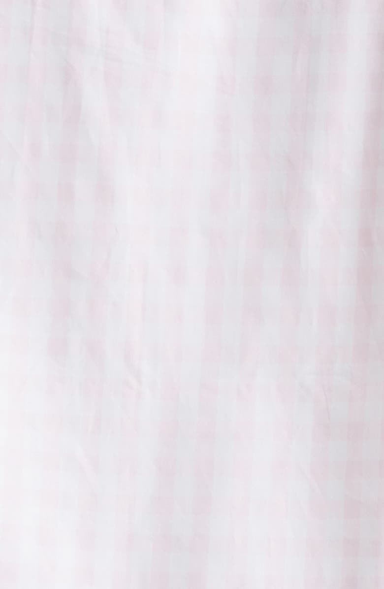 Thom Browne Straight Fit Gingham Plaid Short Sleeve Cotton Button-Down Shirt, Alternate, color, Light Pink