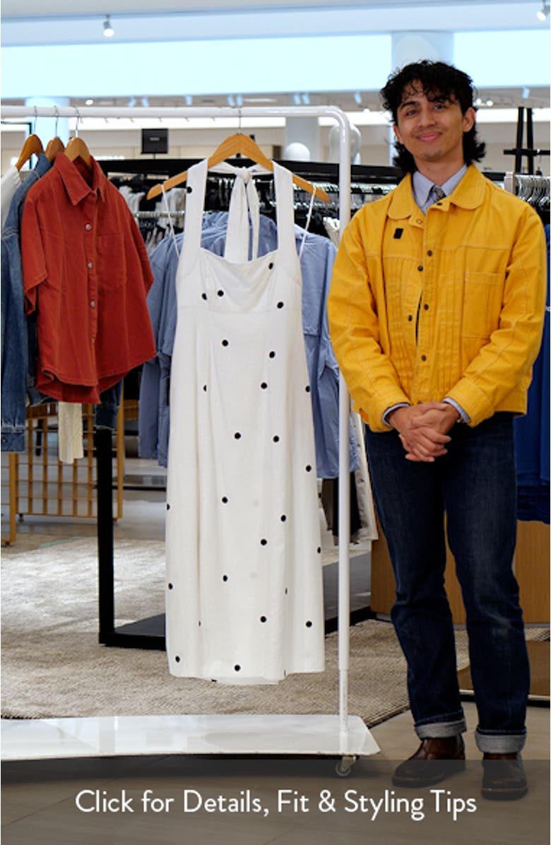 Linen Blend Halter Midi Dress, sales video thumbnail