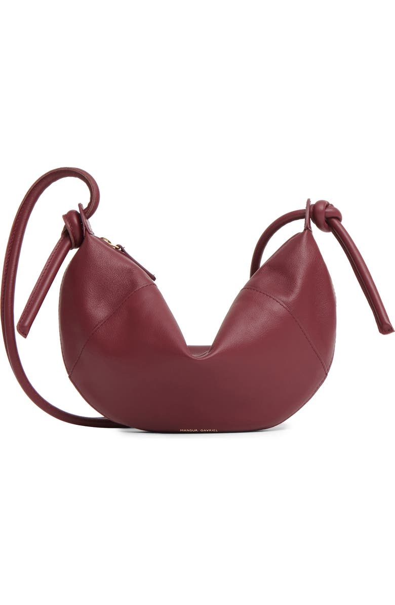 Mansur Gavriel Mini Fortuna Leather Crossbody Bag, Main, color, Oxblood
