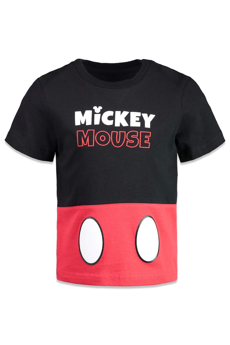 Mickey Mouse 4-Pack Short Sleeve T-Shirts, Alternate, color, Red Blue Grey Black