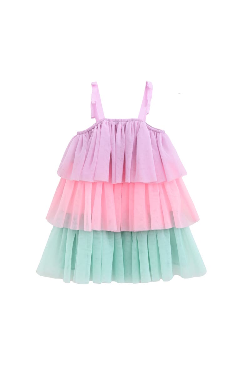 Vaelina Pastel Tier Dress, Main, color, Pink