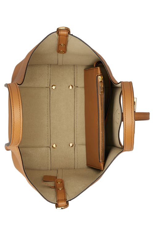Tod's Caramel Leather Mini T Timeless Shopping Bag In Kenia Scuro