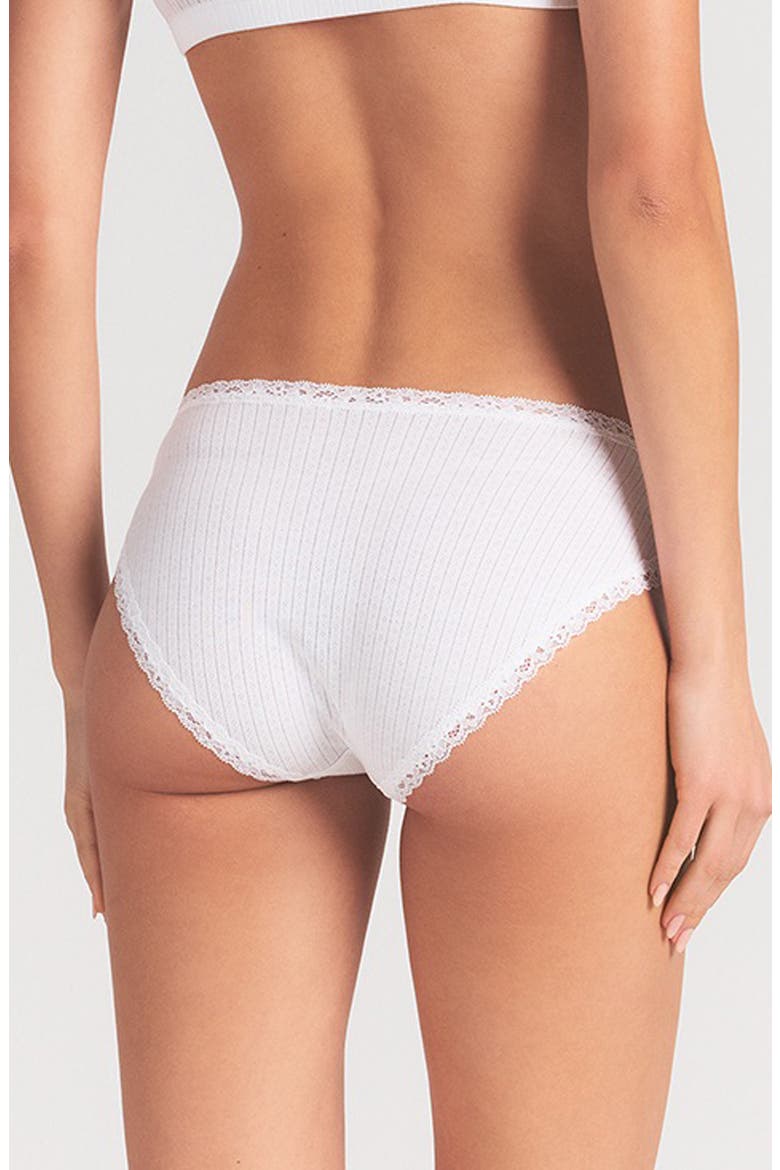 Lightweight Stretch Cotton Pointelle Briefs, Alternate, color, SNOW