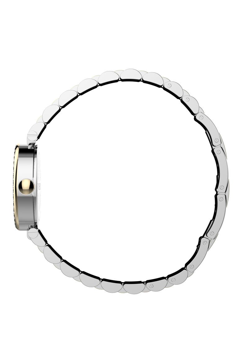 Cavatina Crystal Bezel Bracelet Watch, Alternate, color, SILVER