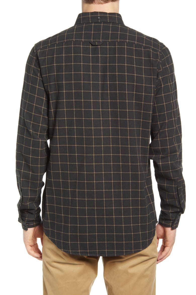 Ovik Flannel Button-Down Shirt, Alternate, color, DARK GREY