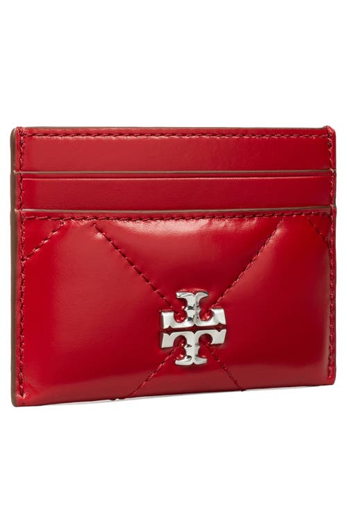 Tory Burch Kira Diamond Quilted Leather Card Case In Red