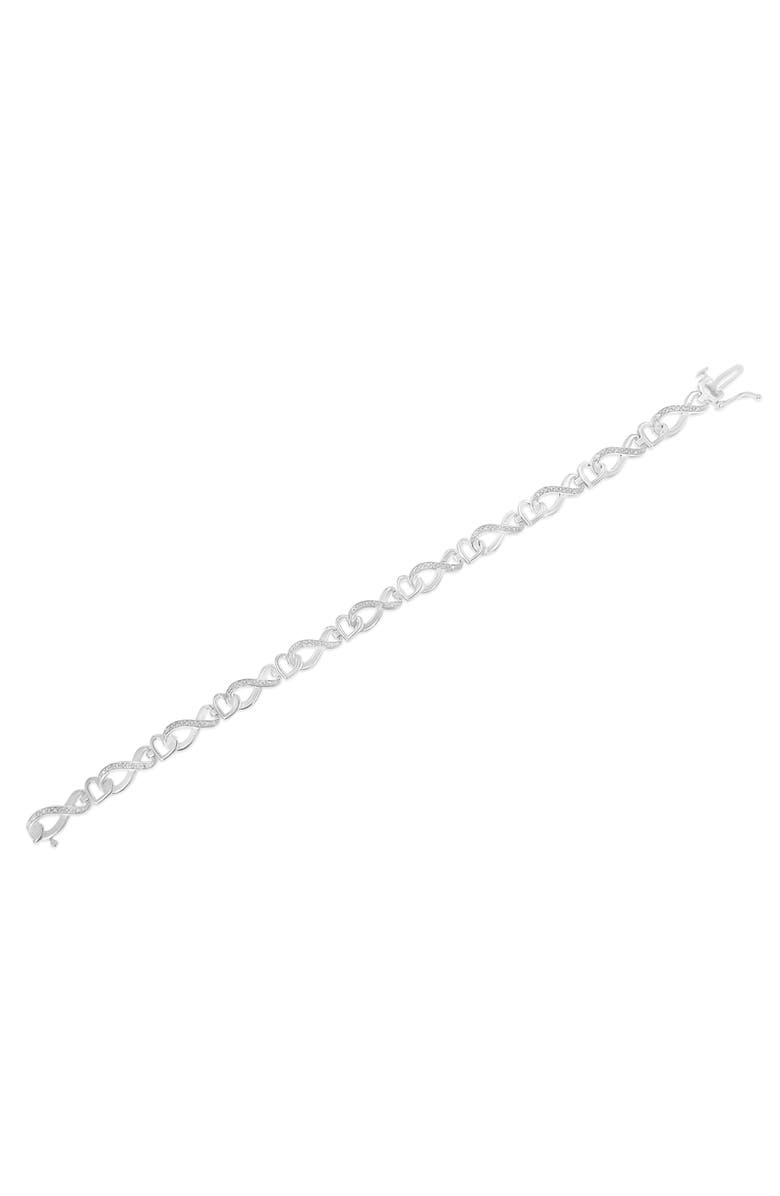 Haus of Brilliance Silver 1/5 Cttw Diamond Infinity Heart Tennis Bracelet, Alternate, color, White