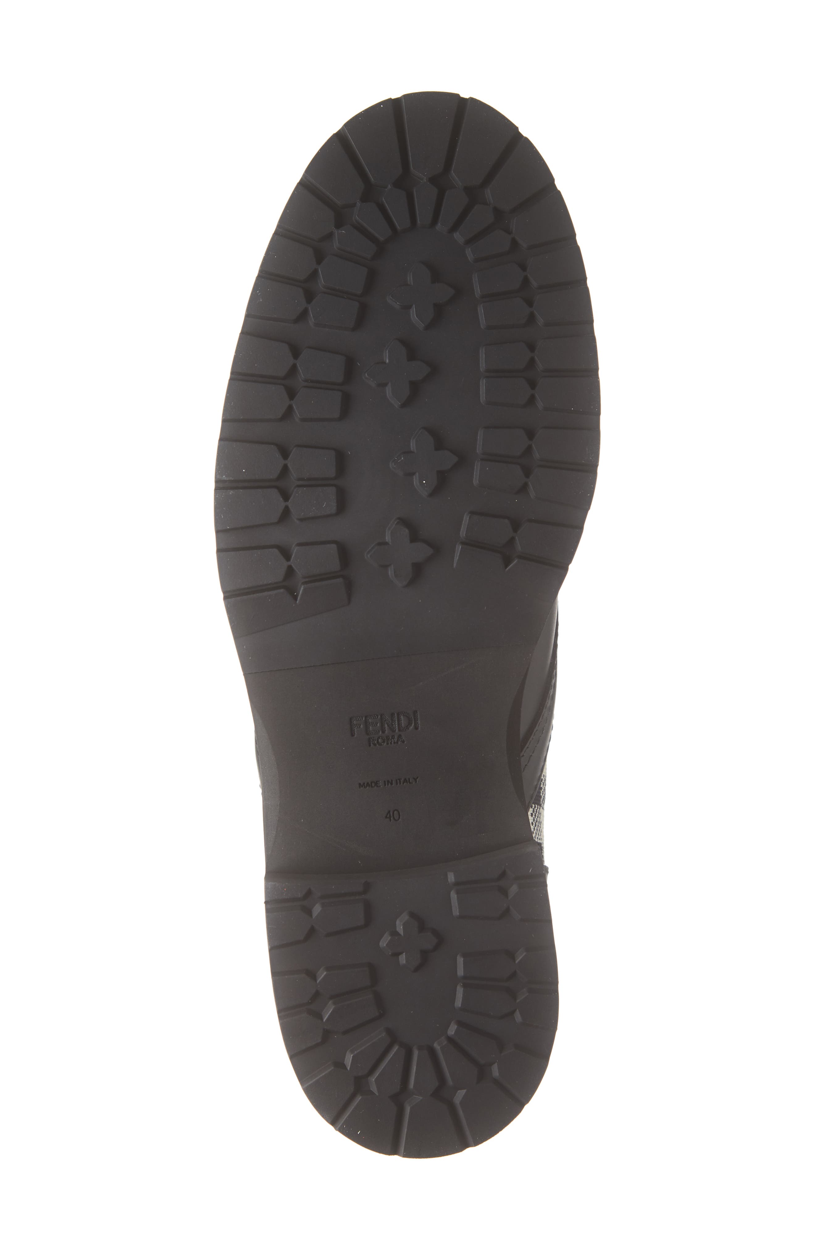 Fendi FF Gingham Sock Lace Up Boot, Alternate, color, 