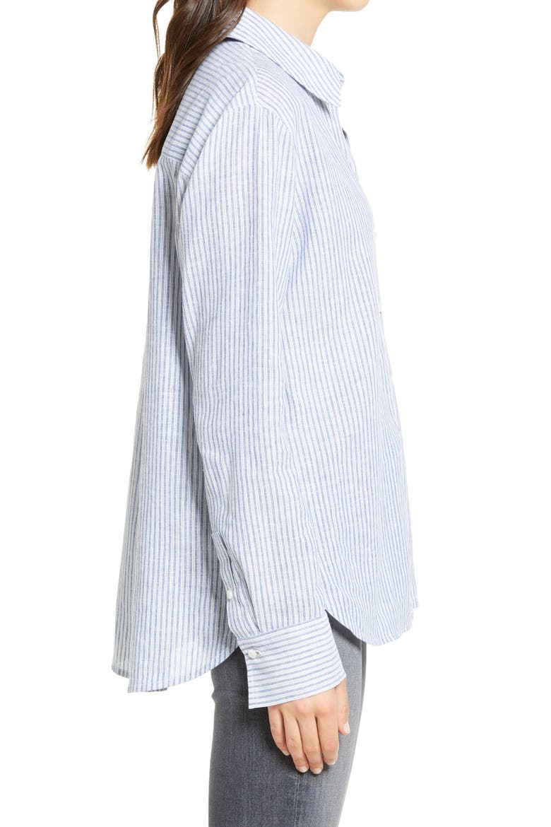 Stripe Dobby Shirt, Alternate, color, BLUE- WHITE CARPENTER STRIPE