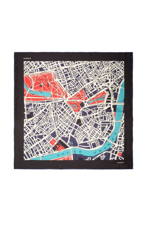 London Map Silk Scarf