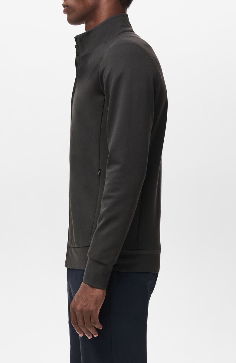 MANGO Regular Fit Performance Mock Neck Zip Sweatshirt, Alternate, color, Dark Green