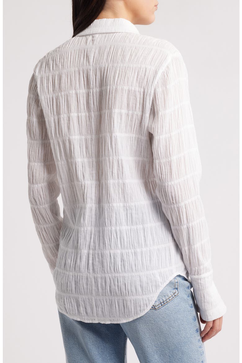 The Smocked Button-Up Shirt, Alternate, color, WHITE