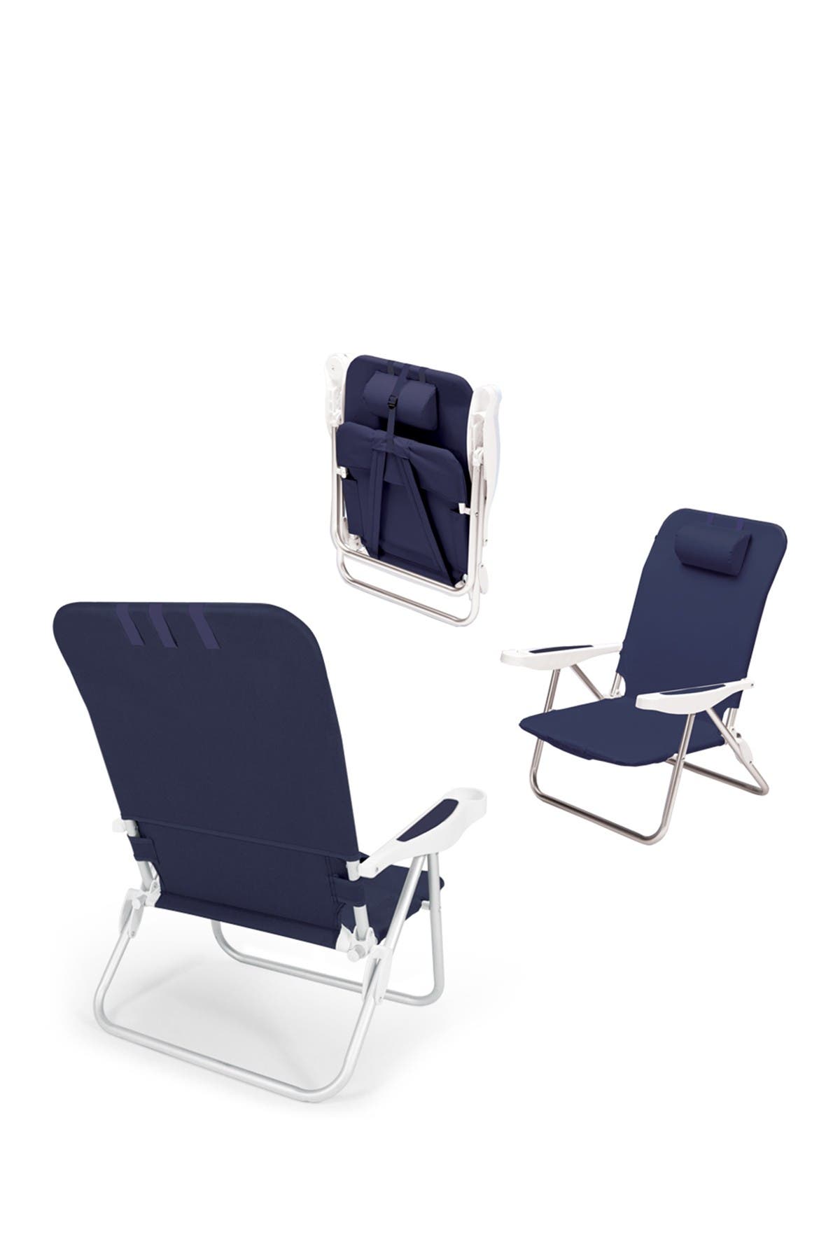 Monaco Reclining Beach Backpack Chair, Alternate, color, NAVY