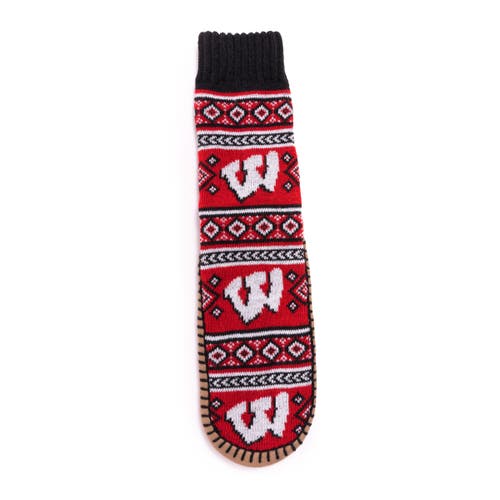 Muk Luks Gameday Slipper Socks In Red