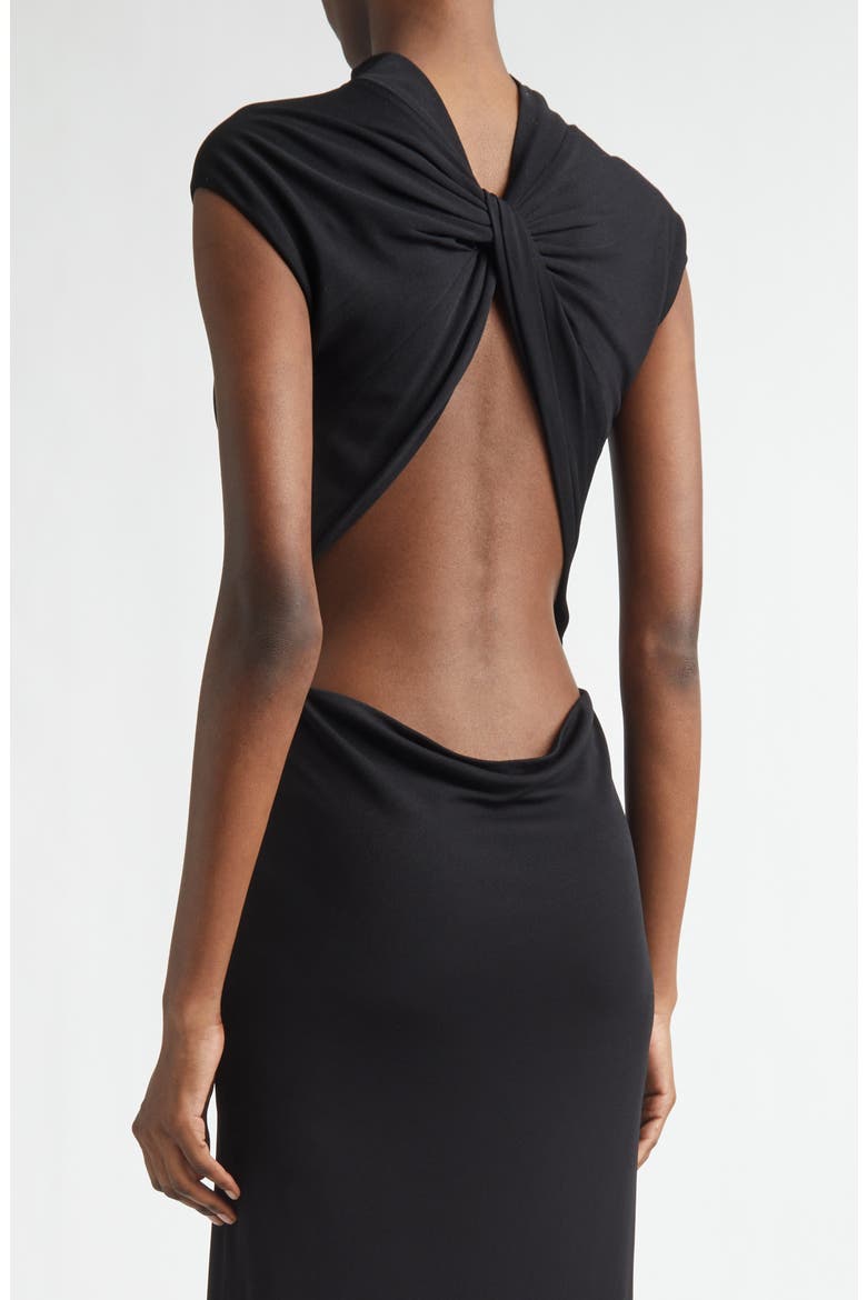 Mock Neck Sleeveless Jersey Gown, Alternate, color, BLACK