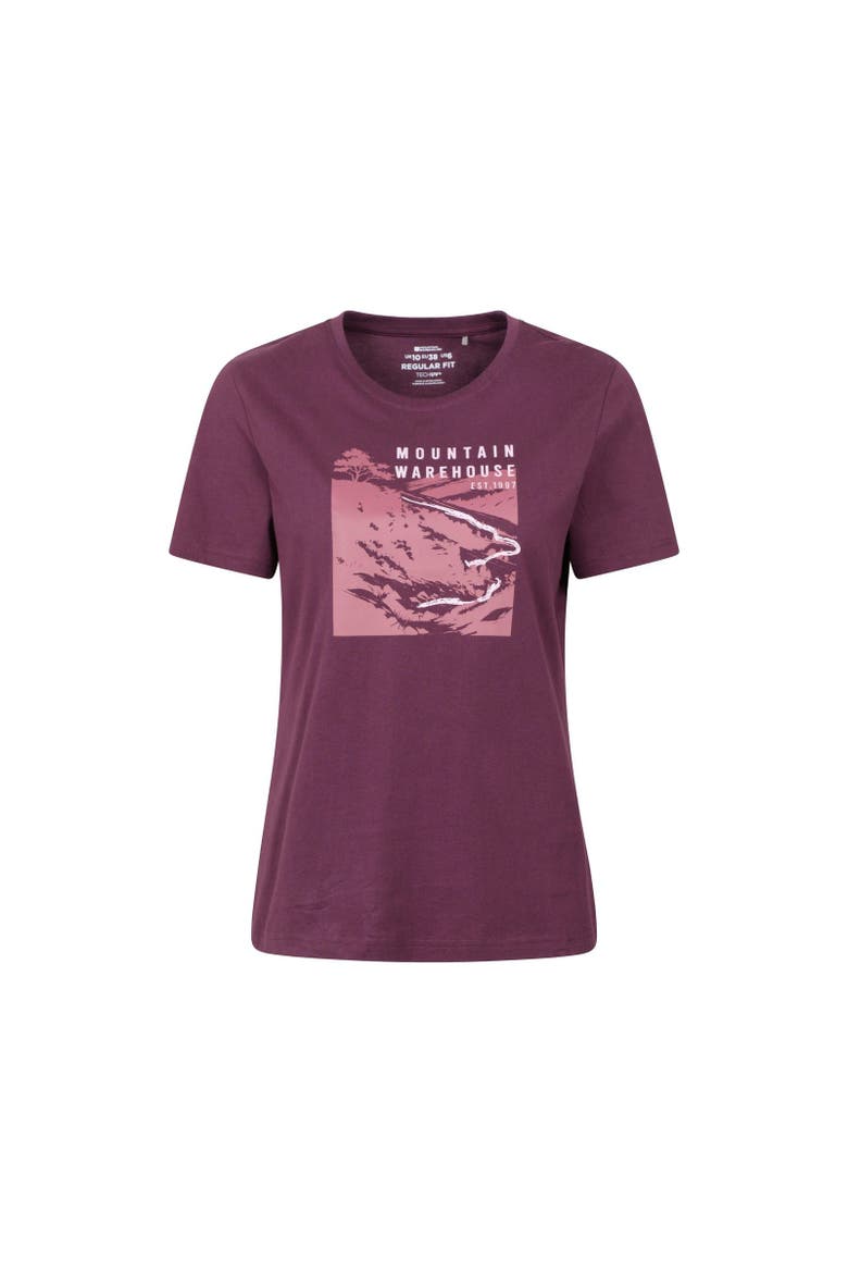 Winding Trek Printed T-Shirt, Main, color, Burgundy