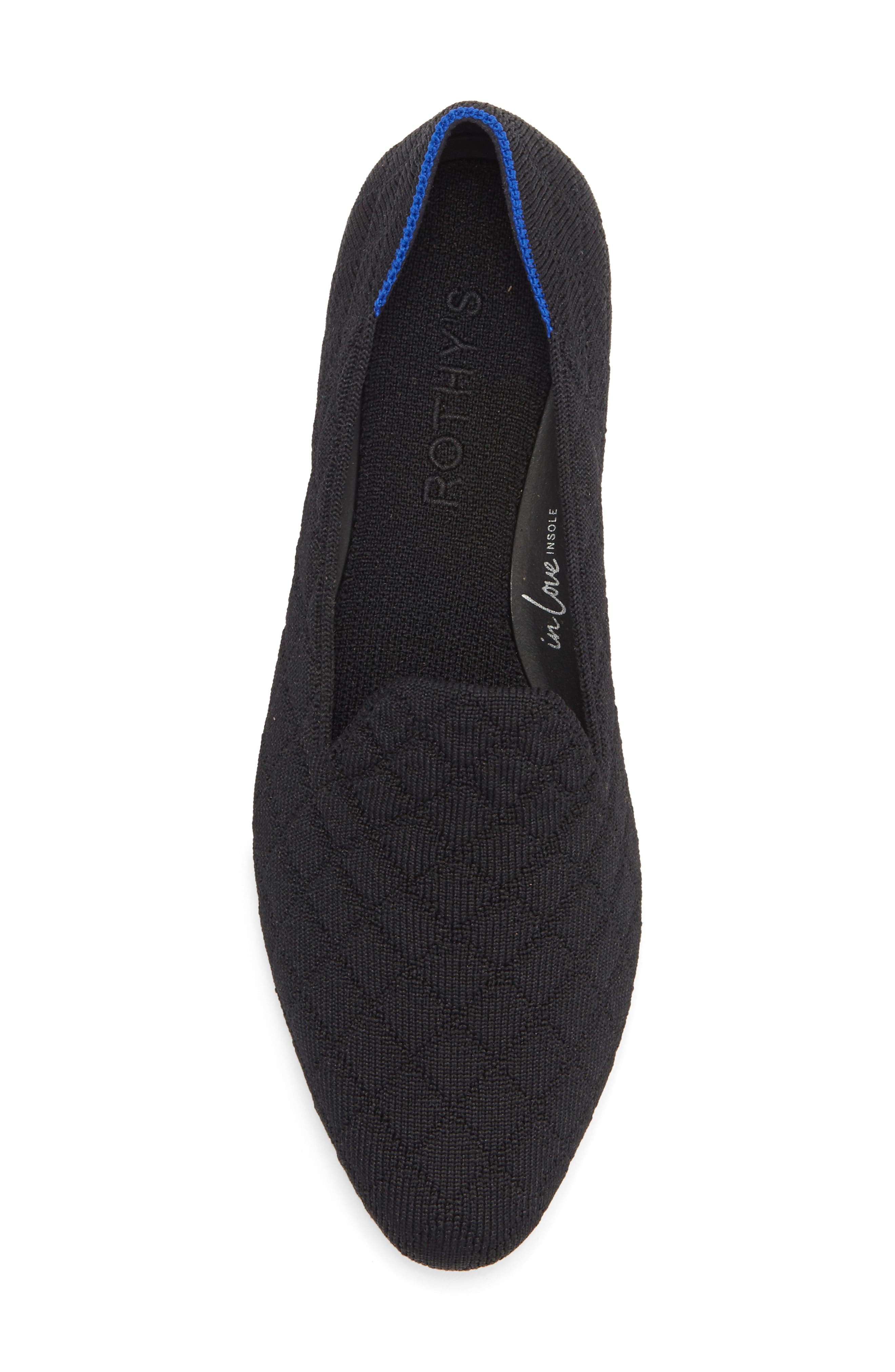 Almond Toe Loafer, Alternate, color, QUILTED BLACK