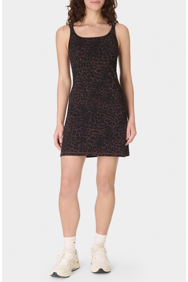 Ultimate Studio Double Strap Dress with Shorts Lining, Main, color, BROWN LEOPARD SKIN PRINT