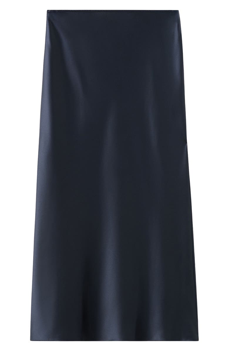 MANGO Satin Maxi Skirt, Alternate, color, Navy