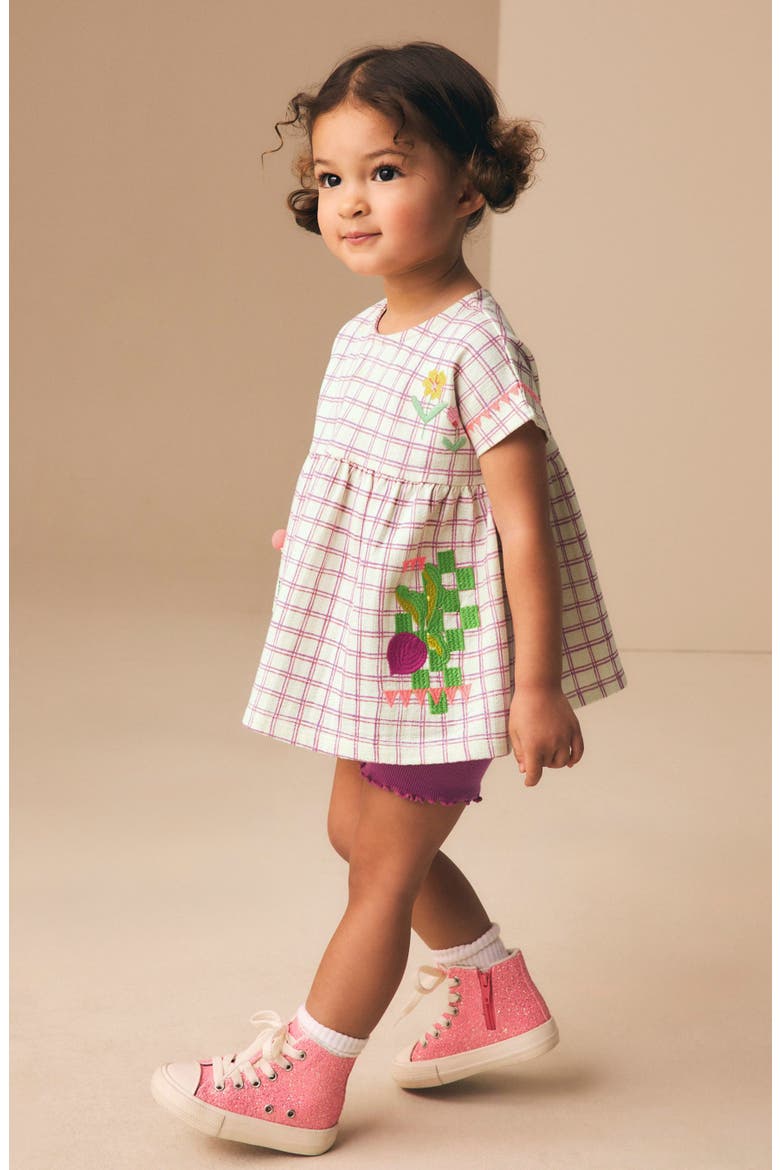 Kids' Peplum T-Shirt & Bike Shorts Set, Alternate, color, PURPLE