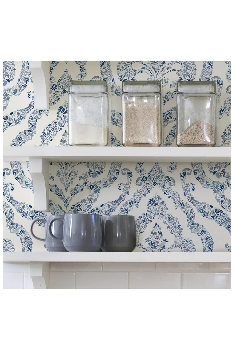 Blue Guildford Peel & Stick Wallpaper, Alternate, color, BLUE