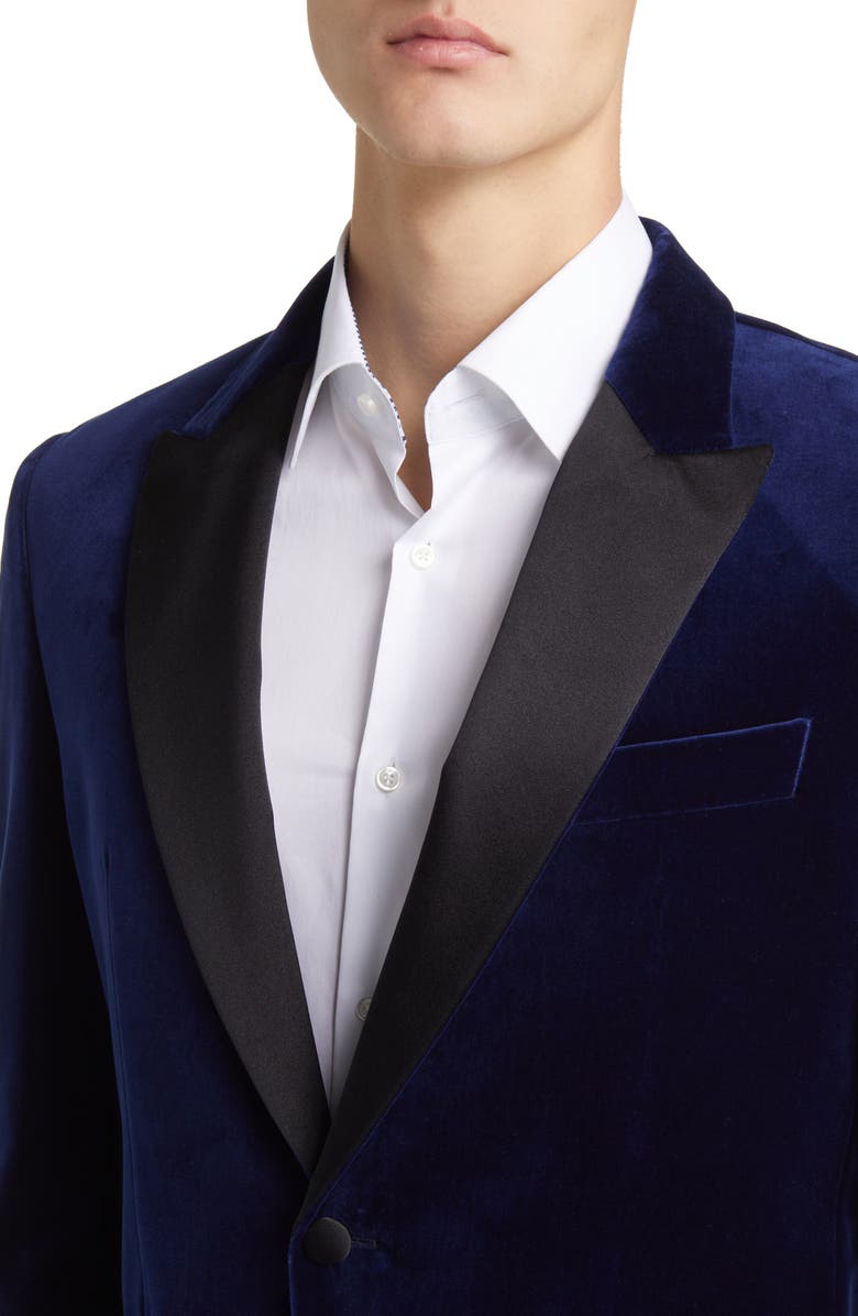 BOSS Hutson Cotton Velvet Dinner Jacket, Alternate, color, Dark Blue