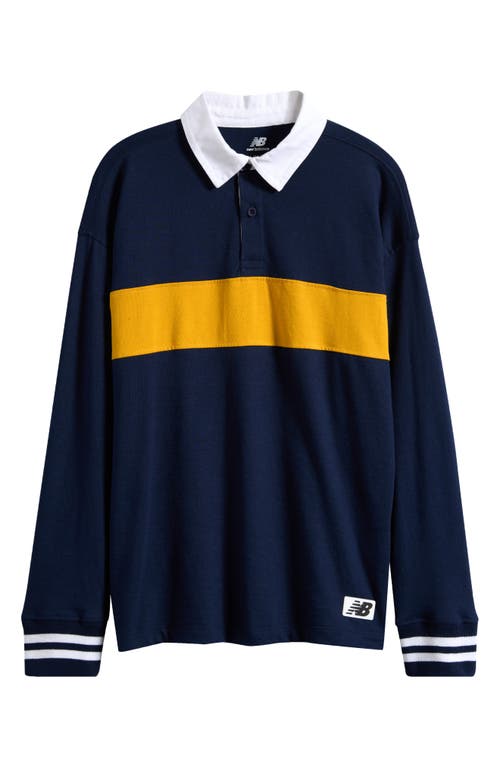 New Balance Kids' Long Sleeve Rugby Shirt In Blue