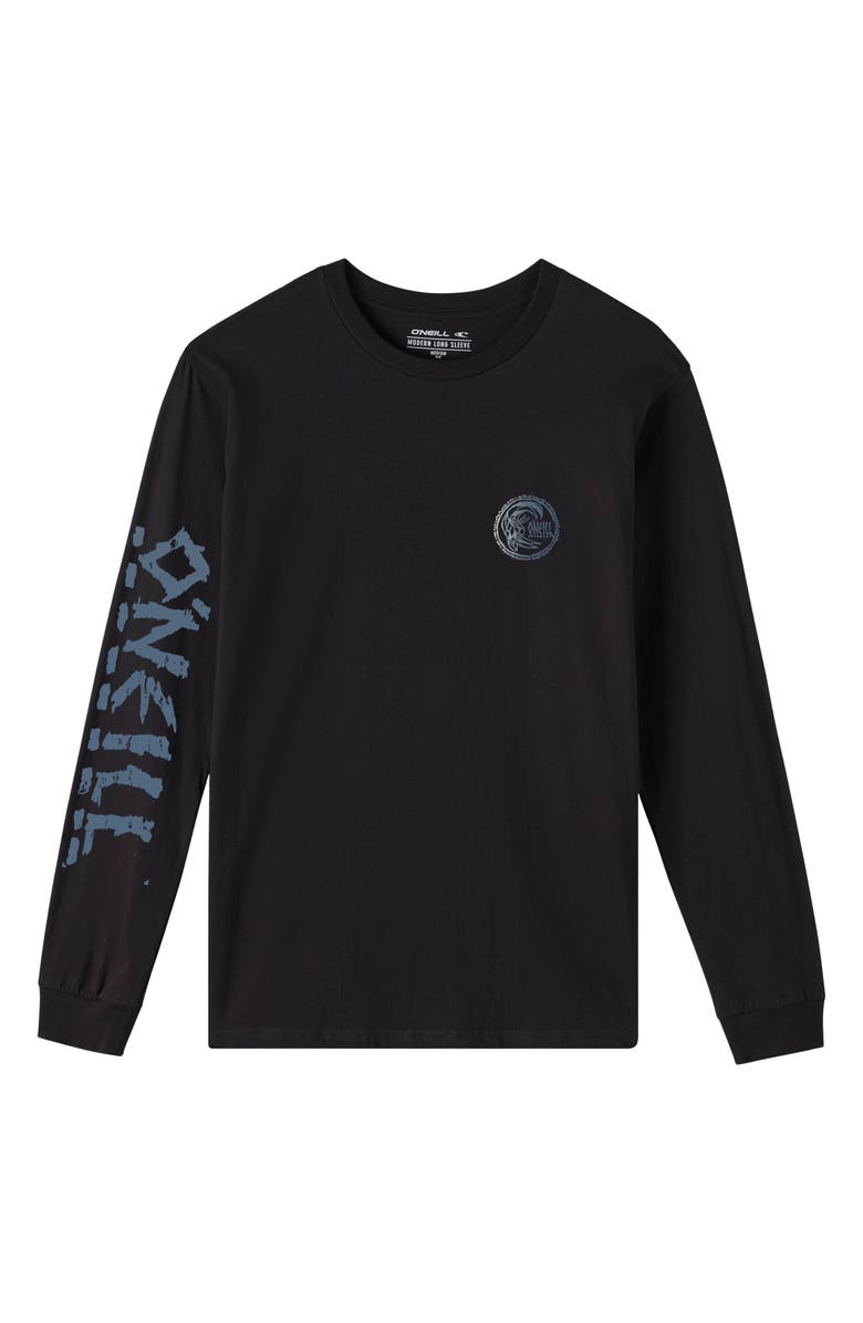 O'Neill Artifact Long Sleeve Cotton Graphic T-Shirt, Alternate, color, Black