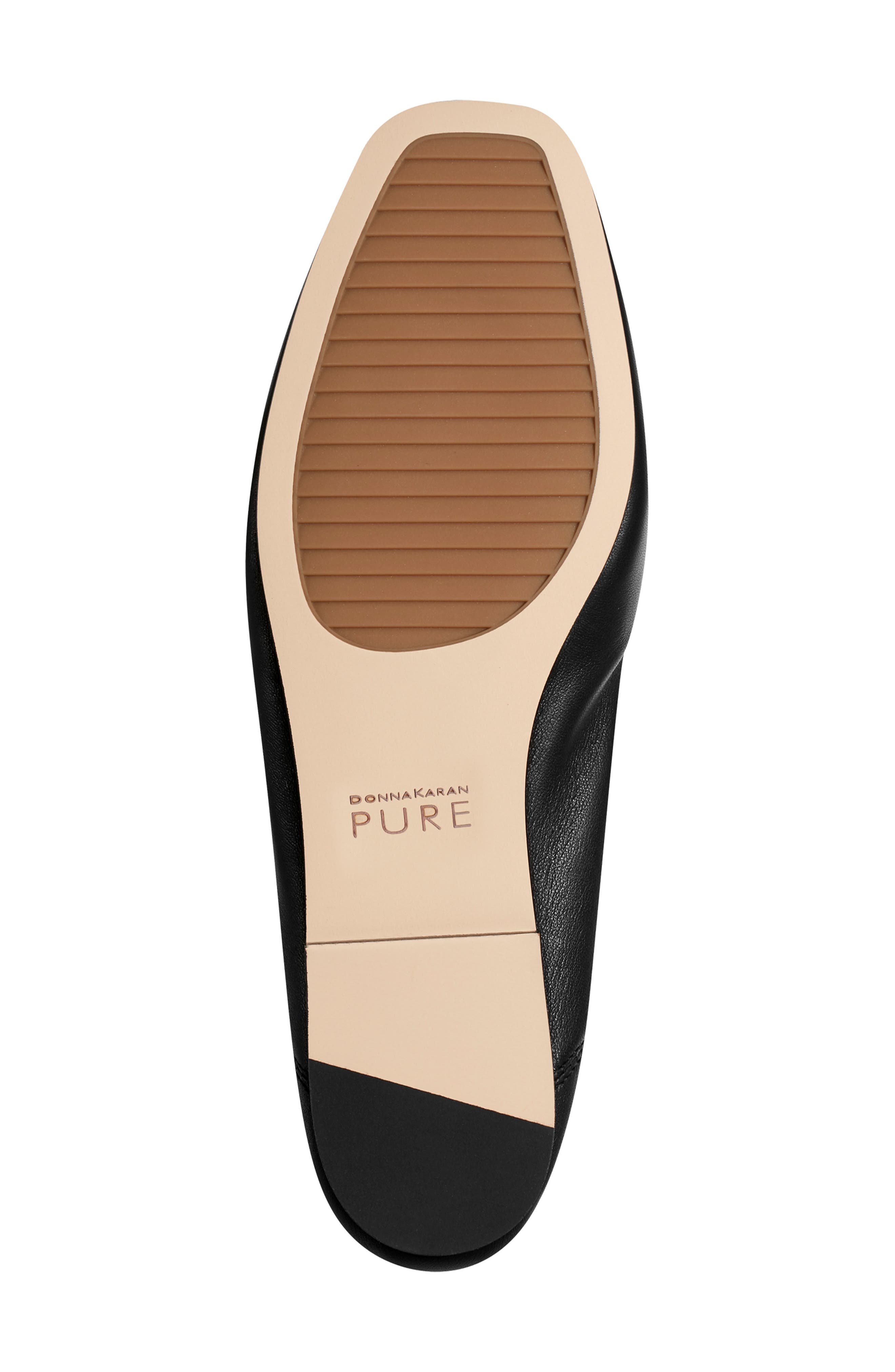 PURE Donna Karan Delaney Square Toe Ballet Flat, Alternate, color, Black