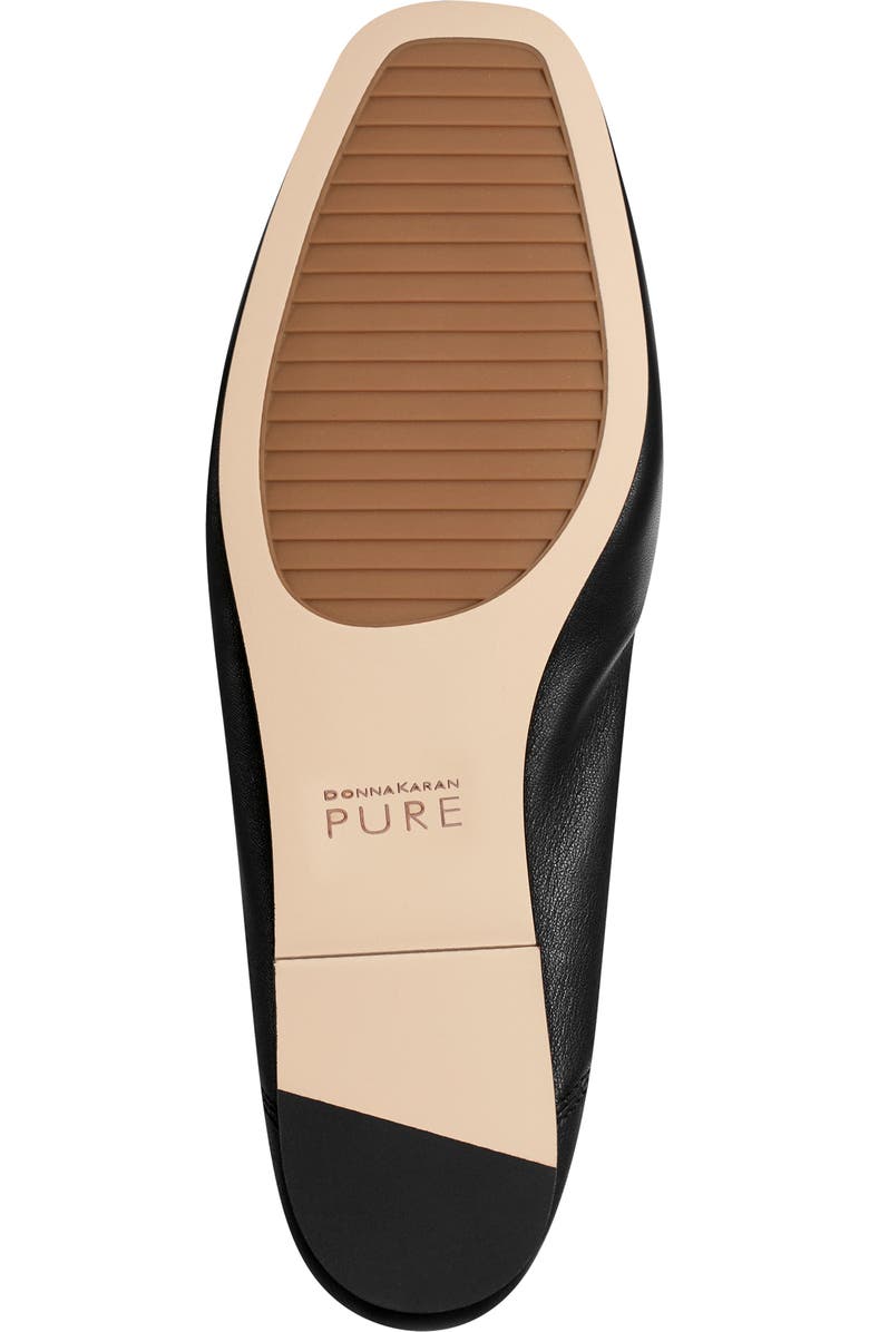 PURE Donna Karan Delaney Square Toe Ballet Flat, Alternate, color, Black