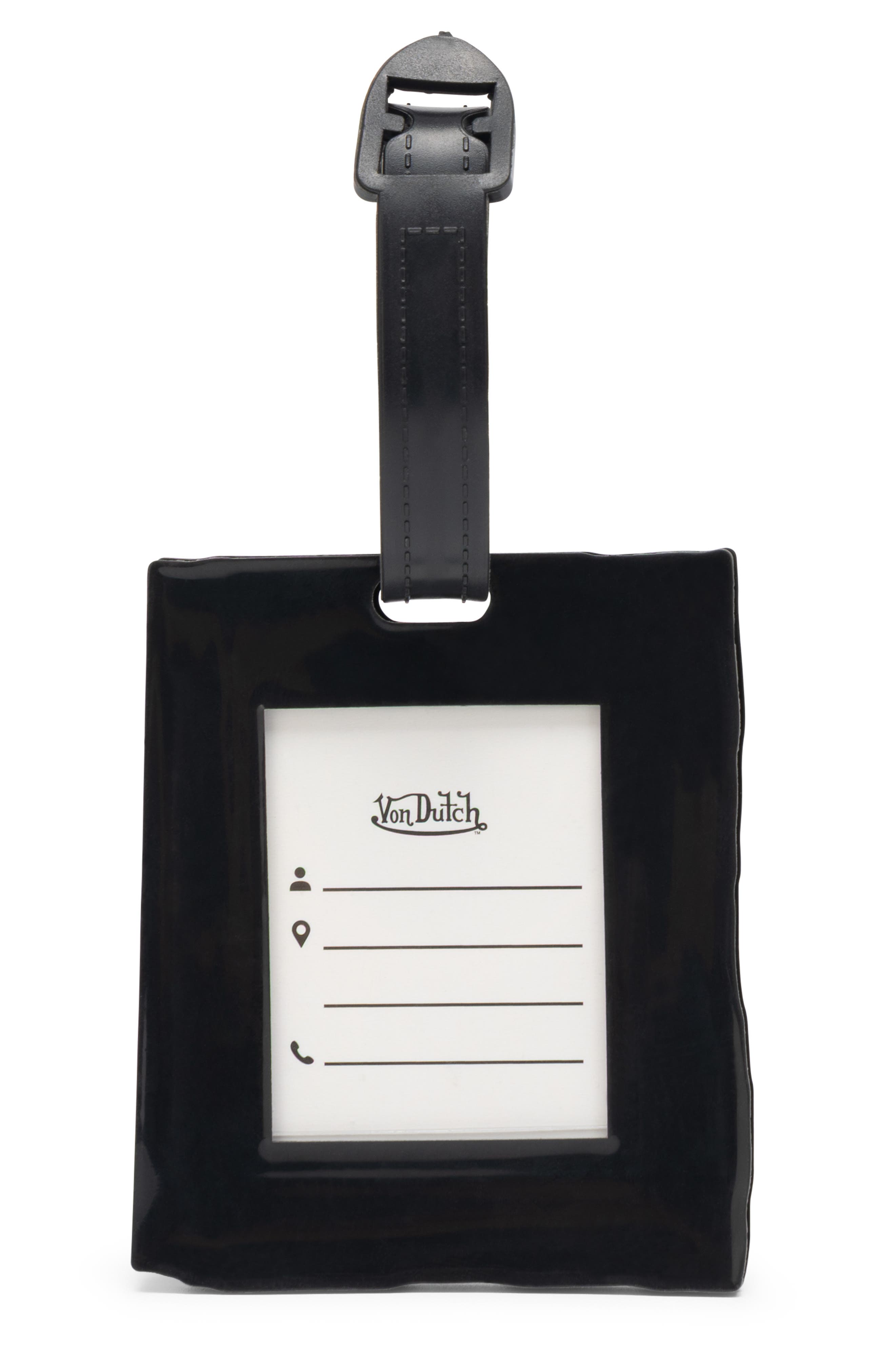 Von Dutch Stitched 2-Piece Suitcase ID Tag Set with Adjustable Straps, Alternate, color, Stitched