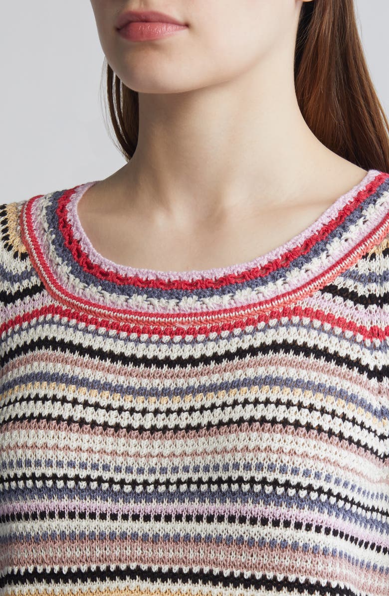 NIC+ZOE Stripe Textured Knit Sweater, Alternate, color,