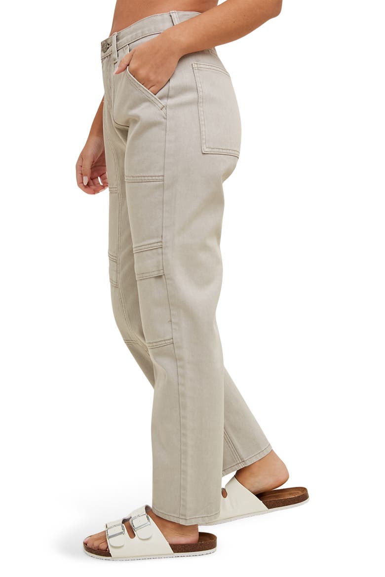 Paneled Cargo Jeans, Alternate, color, STONE
