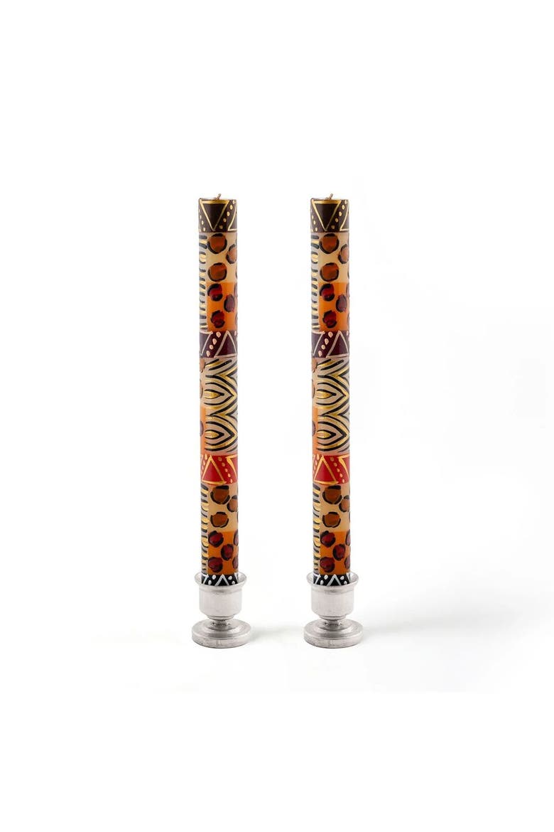Animal Print Painted Candles - Set of 2, Main, color, Animal Print - 9"