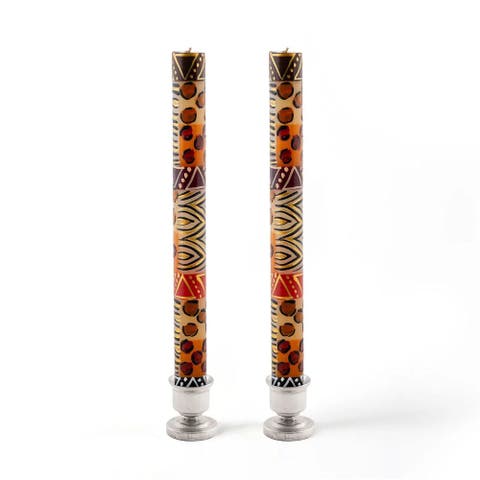 Animal Print Painted Candles - Set of 2