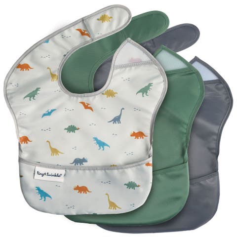 Mess-Proof and Waterproof Baby Food  BPA-Free Bib w/Adjustable Closure 3pc - Solids