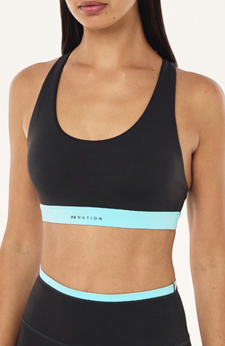 P.E Nation Lumify Strappy Sports Bra, Alternate, color, Smokestone
