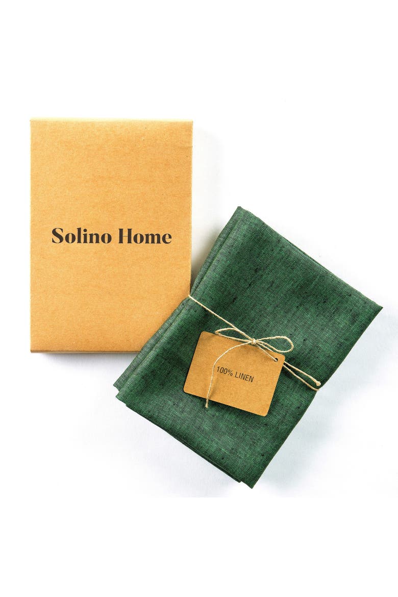 Linen Kitchen Towels Set of 2, 17 x 26" - Kitchen Linen, Alternate, color, Forest Green