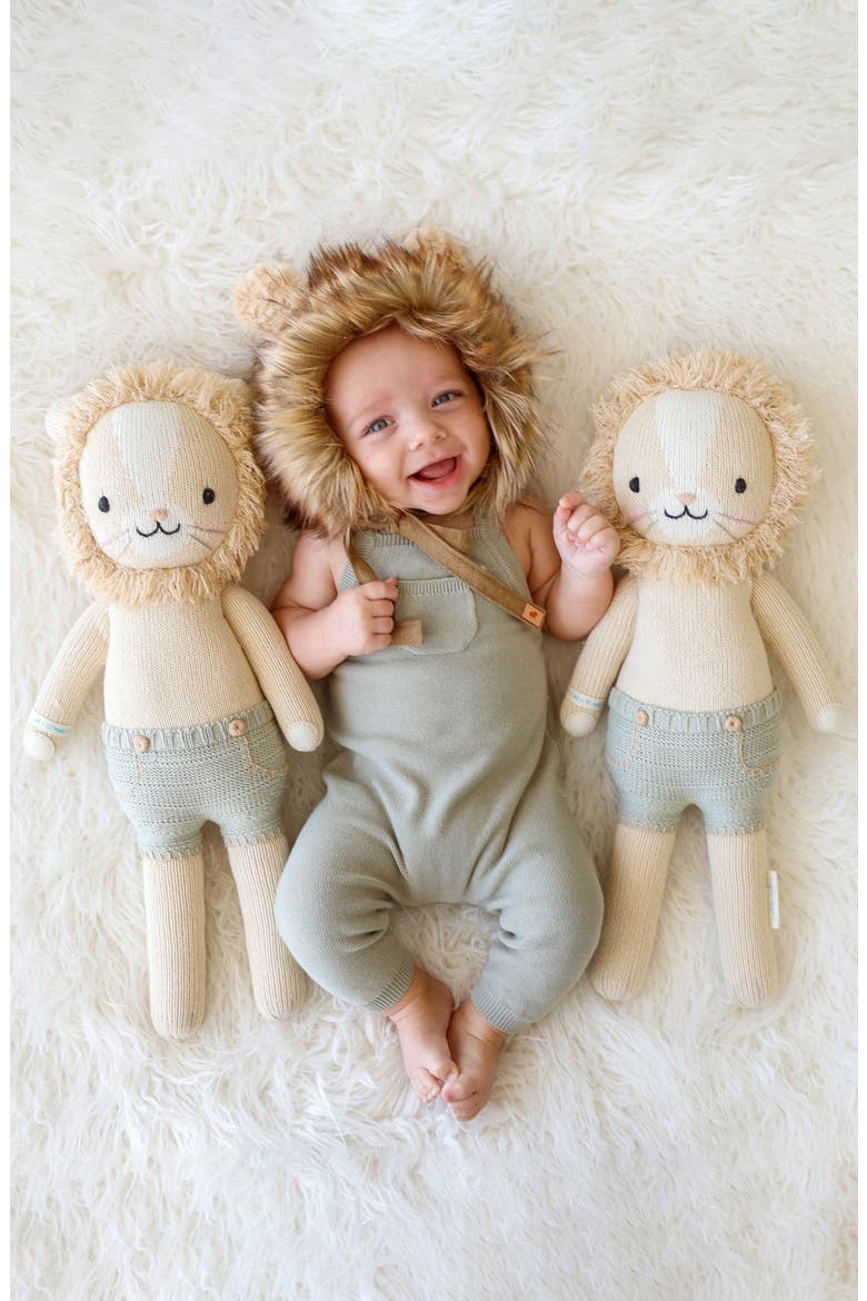 Little Sawyer the Lion Stuffed Animal, Alternate, color, GREEN/ BEIGE