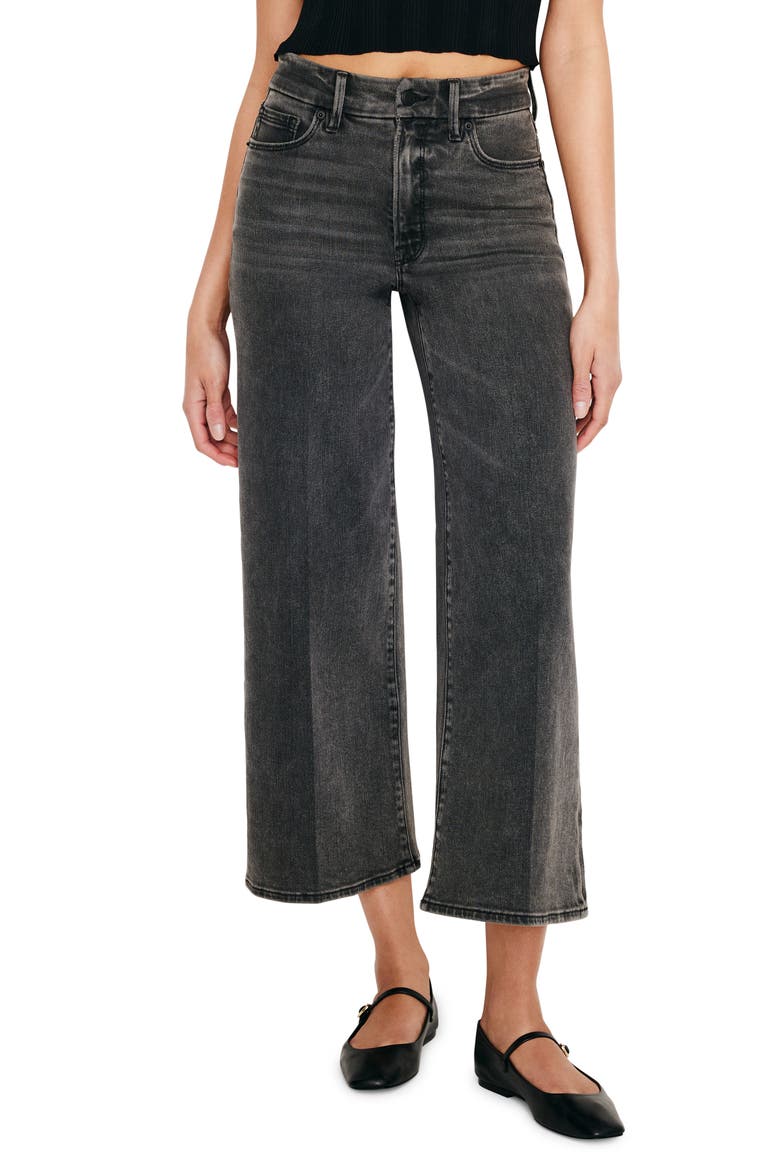Good Waist Crop Palazzo Jeans, Main, color, BLACK329