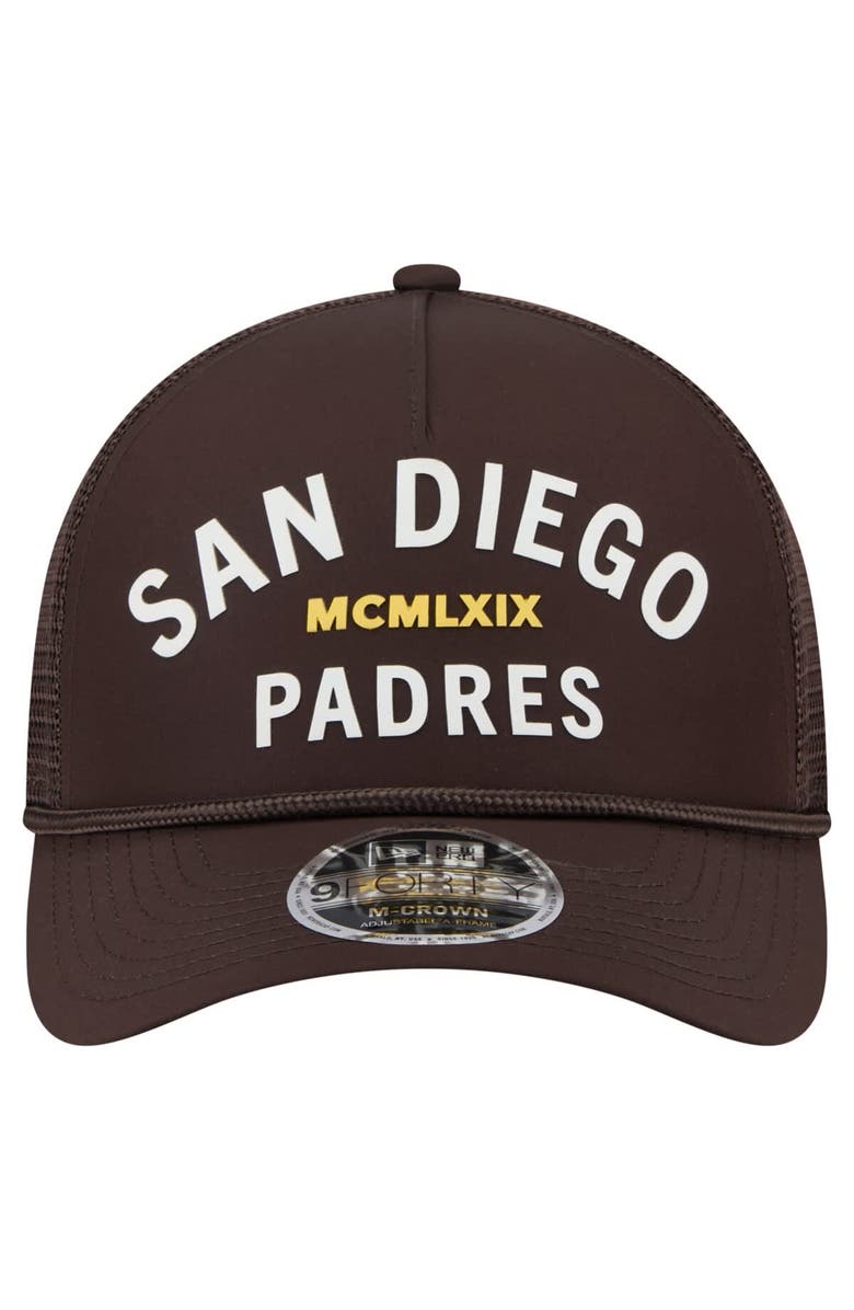 New Era Men's New Era Dark Brown San Diego Padres Minimalist 9FORTY A-Frame Adjustable Hat, Alternate, color, Dark Brown