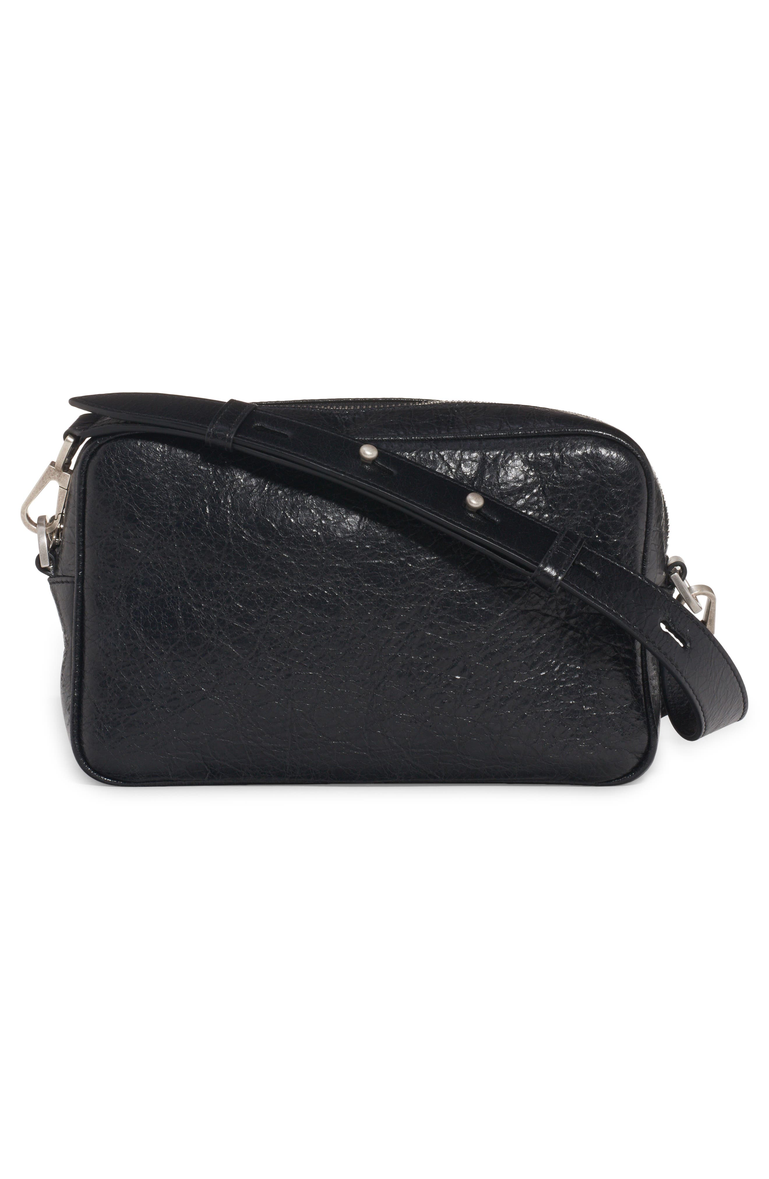 Golden Goose Star Wrinkled Leather Crossbody Camera Bag, Alternate, color, 